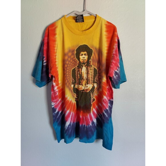 Vintage Jimmy Hendrix Graphic T-Shirt Adult Size XL Tie Dye USA Zion Rootswear - Picture 1 of 3